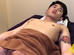 cute Asian boy ball massage asian gay tv porn