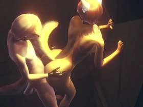 Furry Yaoi - Fox gives boy a handjob then fucks him against the wall in an alley - Anime Manga Asian Japanese Game Porn Gay japan gay hunk porn