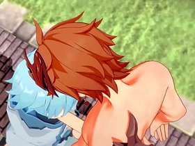 Genshin Impact Yaoi - Tartaglia x Chongyun blowjob and anal with creampie - Sissy crossdress Japanese Asian Manga Anime Game Porn Gay dad son gay porn chinese