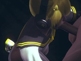 Vocaloid Femboy Yaoi - Can Len swallow this big cock? - Japanese Asian Manga anime game porn gay japanese military gay porn