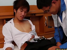 Tiny Asian twink anallydrilled by doctor after rimming lang asian gay porn