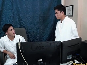 Asian medical uniform twinks bareback anal in the office pinoy gay porn straight guys
