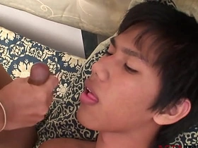 Anal fingered Asian twink breeded by bf after receiving bj japanese baseball player gay porn