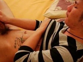 Asian gay strokes his cock in bed gay chinese x porn