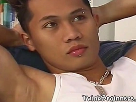 Sexy Asian twink loves jerking off old chinese gay daddy porn