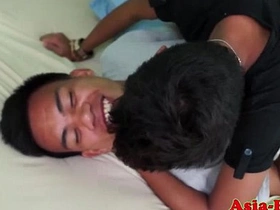 Asian twink bareback fucking before cumshot porn gay chinese mens